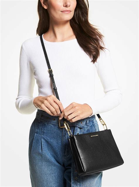 trisha medium pebbled leather bag